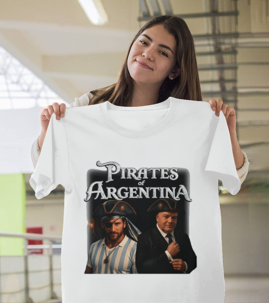 Pirates Of Argentina Messi Infantino Soccer Themed Merchandise T-Shirt
