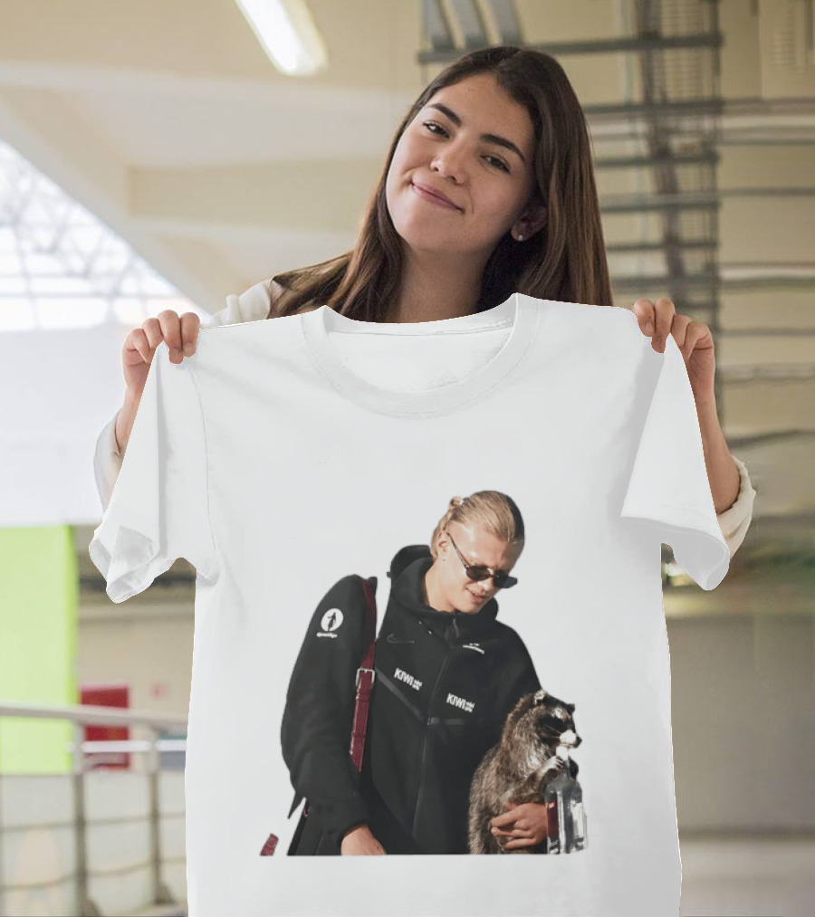Erling Haaland Raccoon Meme Football KIWI K SPACE Texas T-Shirt