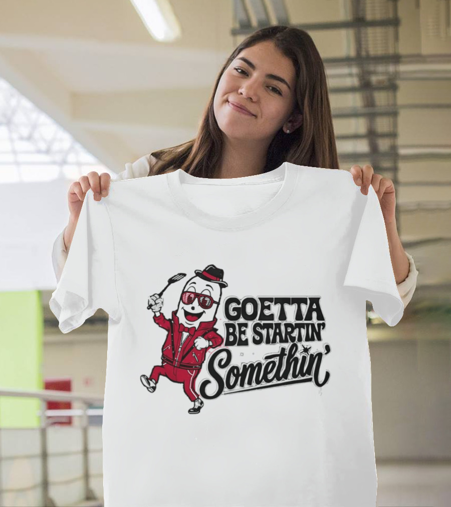 Goetta Be Startin Somethin Hotdog Retro Sunglasses Suit Fedora T-Shirt