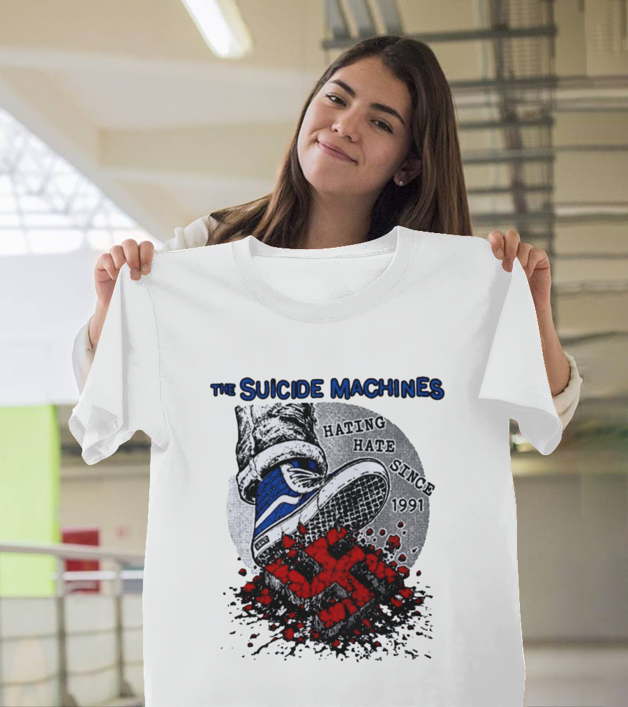 The Suicide Machines Hating Hate Since 1991 Vans Shoe Kicking Swastika T-Shirt