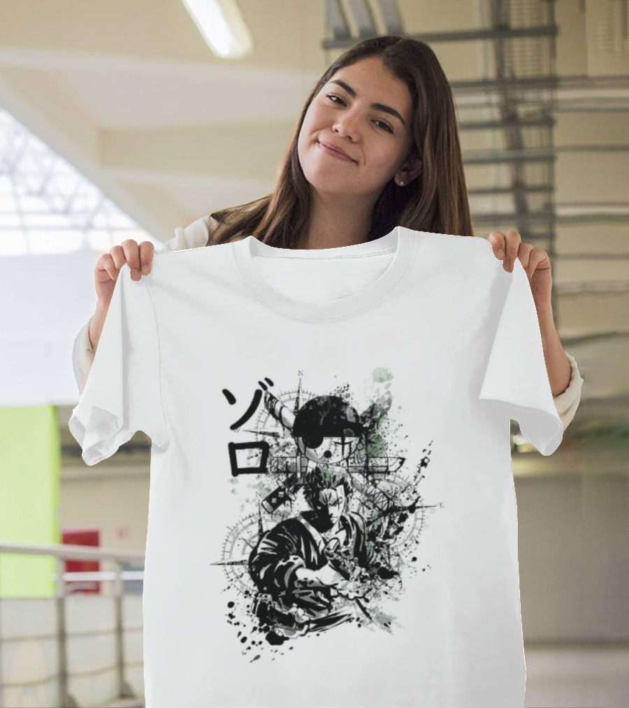 Japanese Kanji Ink Art With Splatter Effect T-Shirt