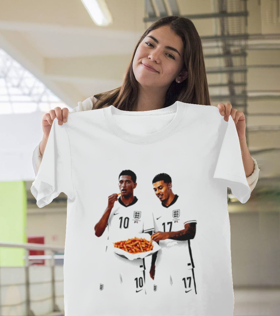 Jude Bellingham And Morgan Rogers Eating Orange Chips Mural Stourbridge Halesowen T-Shirt