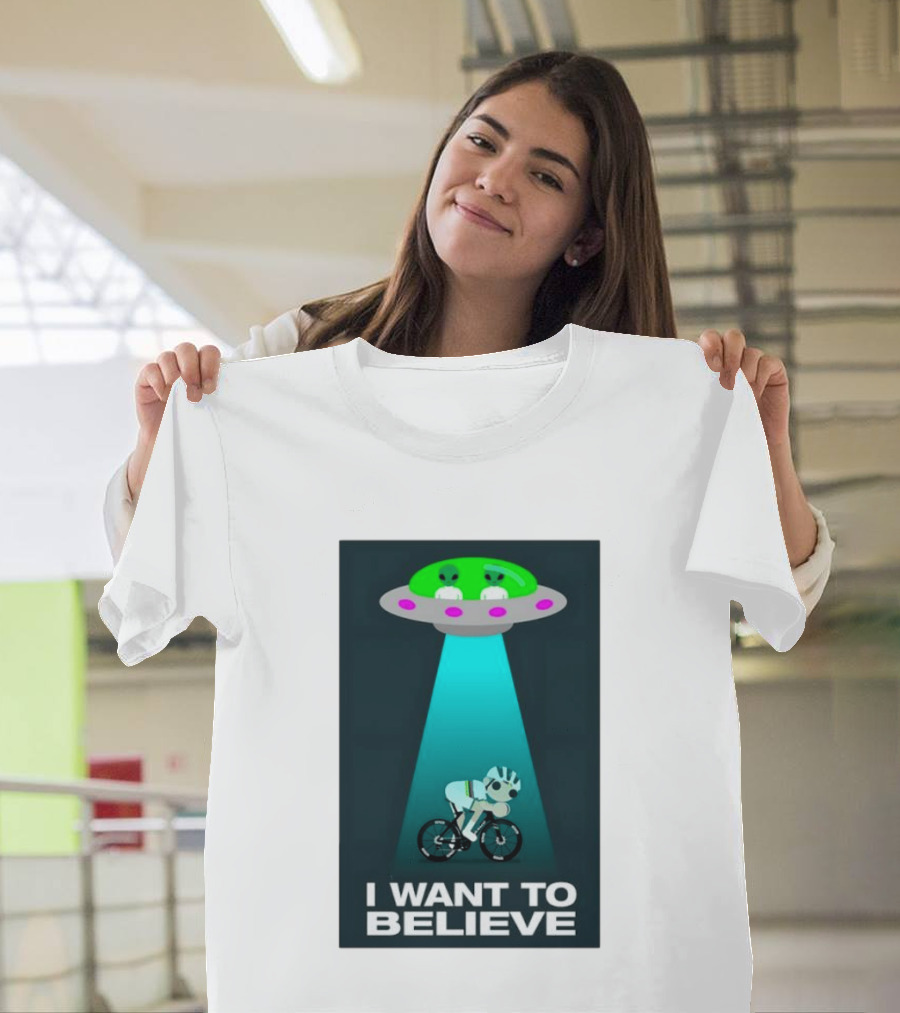 Pogacar UFO Cycling Aliens I Want To Believe T-Shirt
