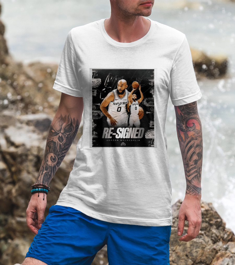 Re Signed Jordan McLaughlin Spurs Basketball San Antonio T-Shirt