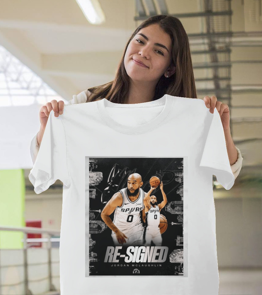 Re Signed Jordan McLaughlin Spurs Basketball San Antonio T-Shirt