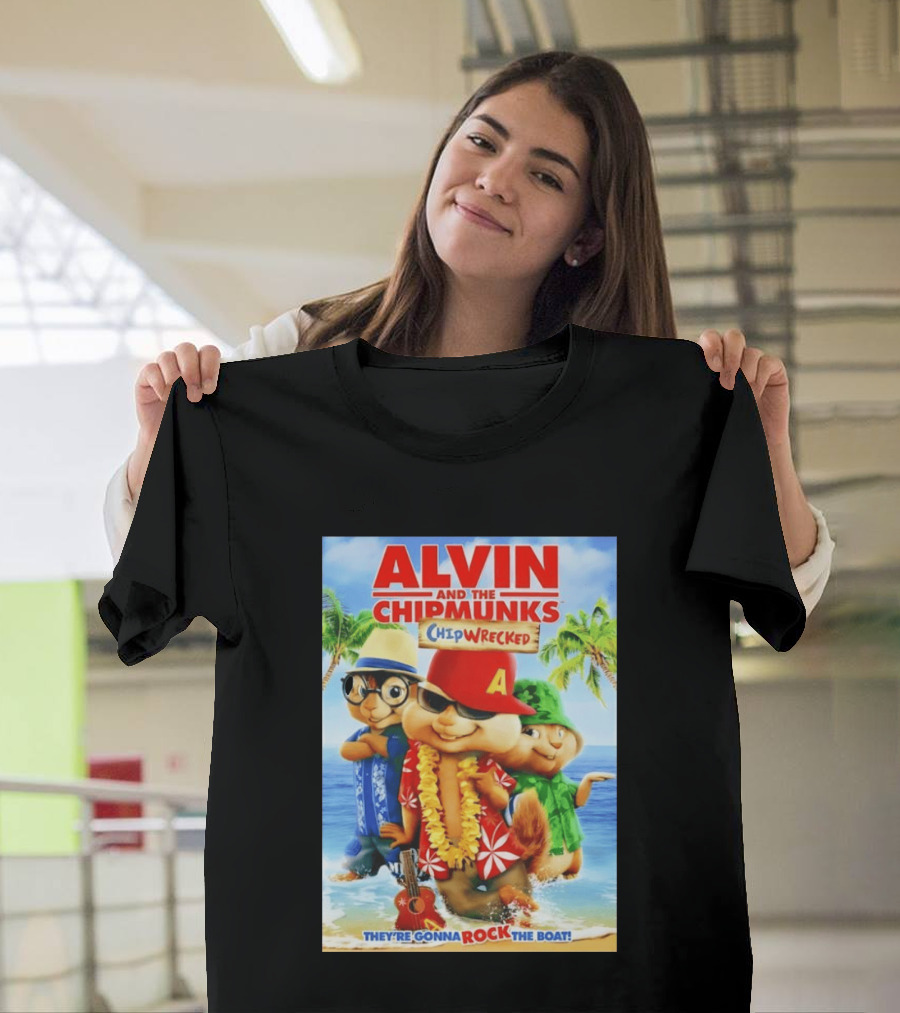 Alvin And The Chipmunks Chipwrecked They're Gonna Rock The Boat Beach Adventure T-Shirt