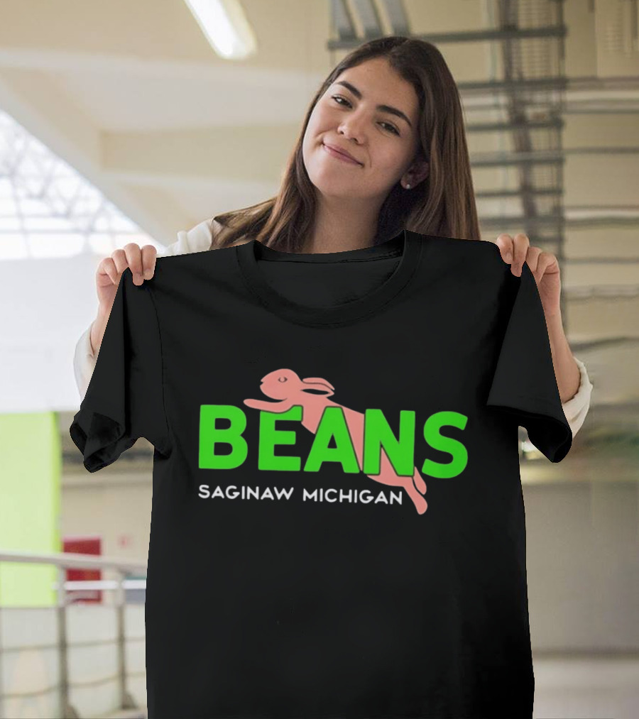 Beans Saginaw Michigan Pink Rabbit T-Shirt