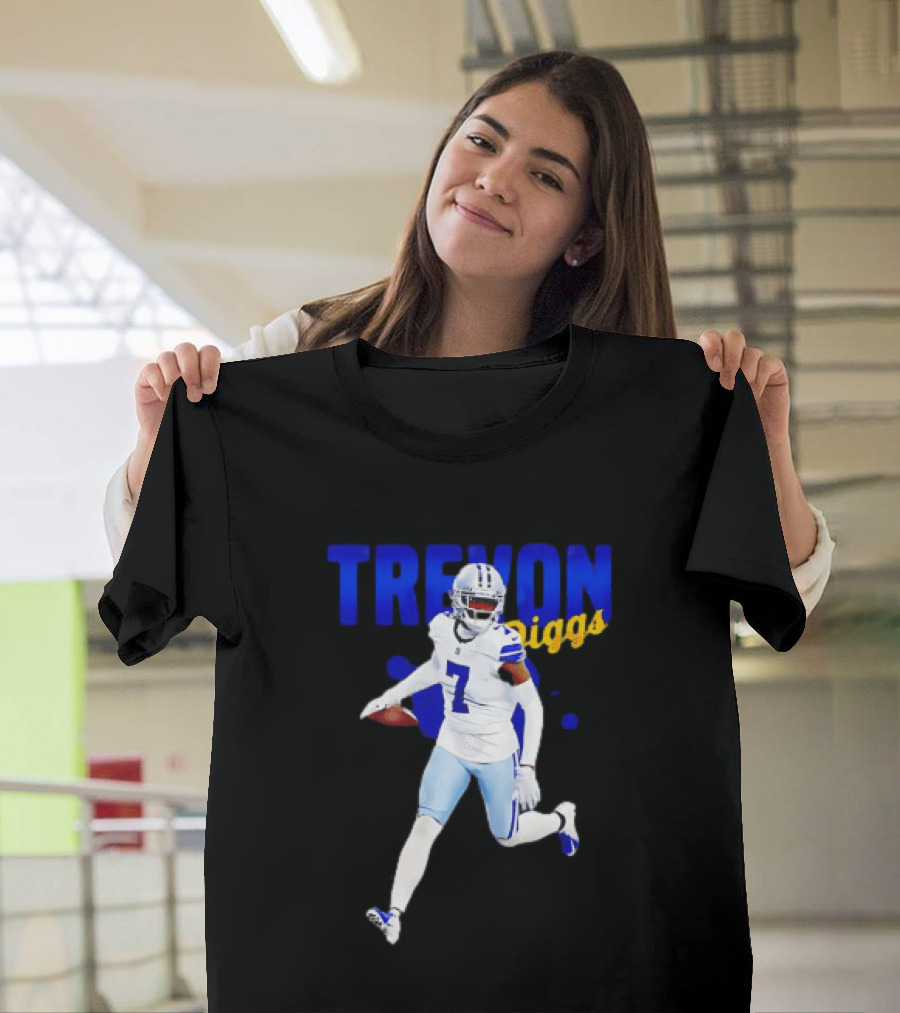 Trevon Diggs Dallas Cowboys Number 7 Running With Football T-Shirt