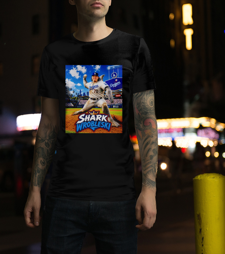 Shark Wrobleski Los Angeles Dodgers No 70 Iconic Baseball Player Fantasy T-Shirt