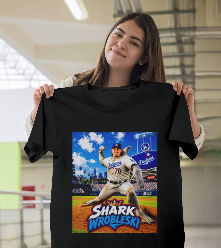 Shark Wrobleski Los Angeles Dodgers No 70 Iconic Baseball Player Fantasy T-Shirt