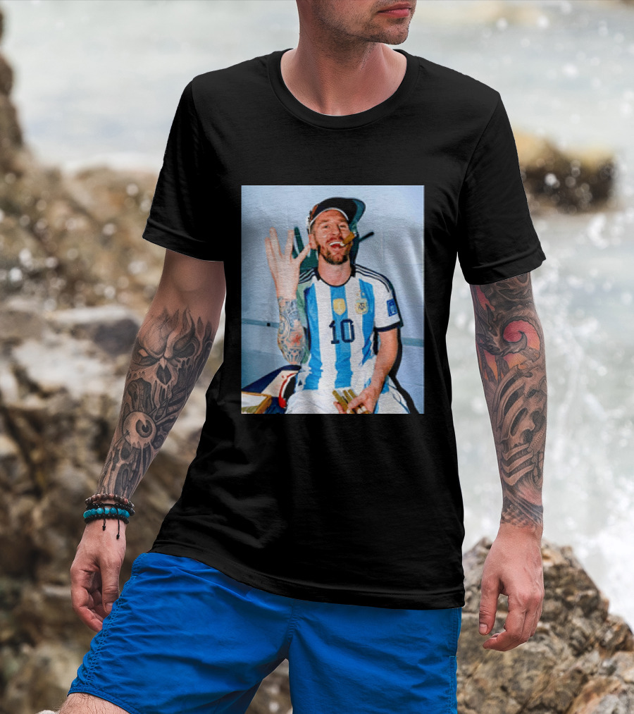 Lionel Messi Smoking Cigarette T-Shirt