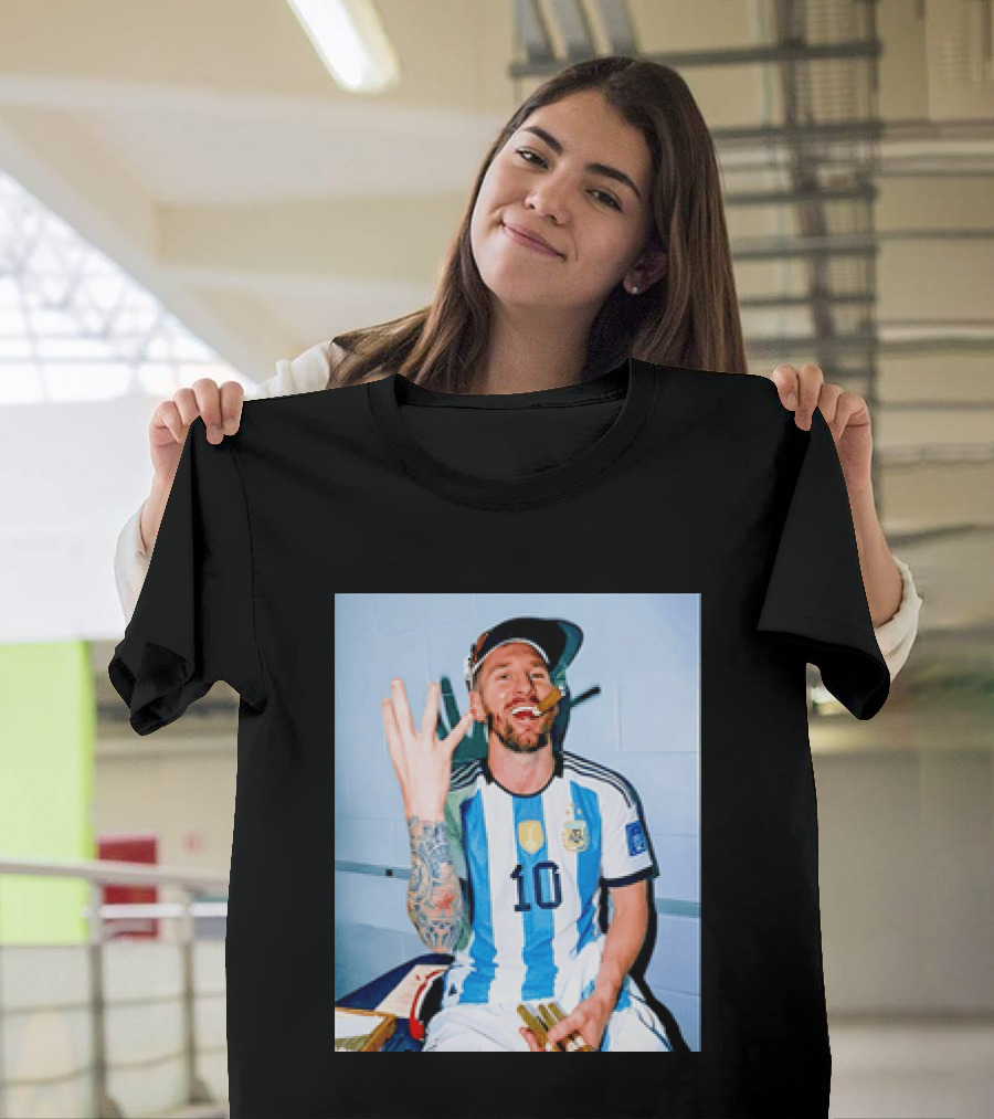 Lionel Messi Smoking Cigarette T-Shirt