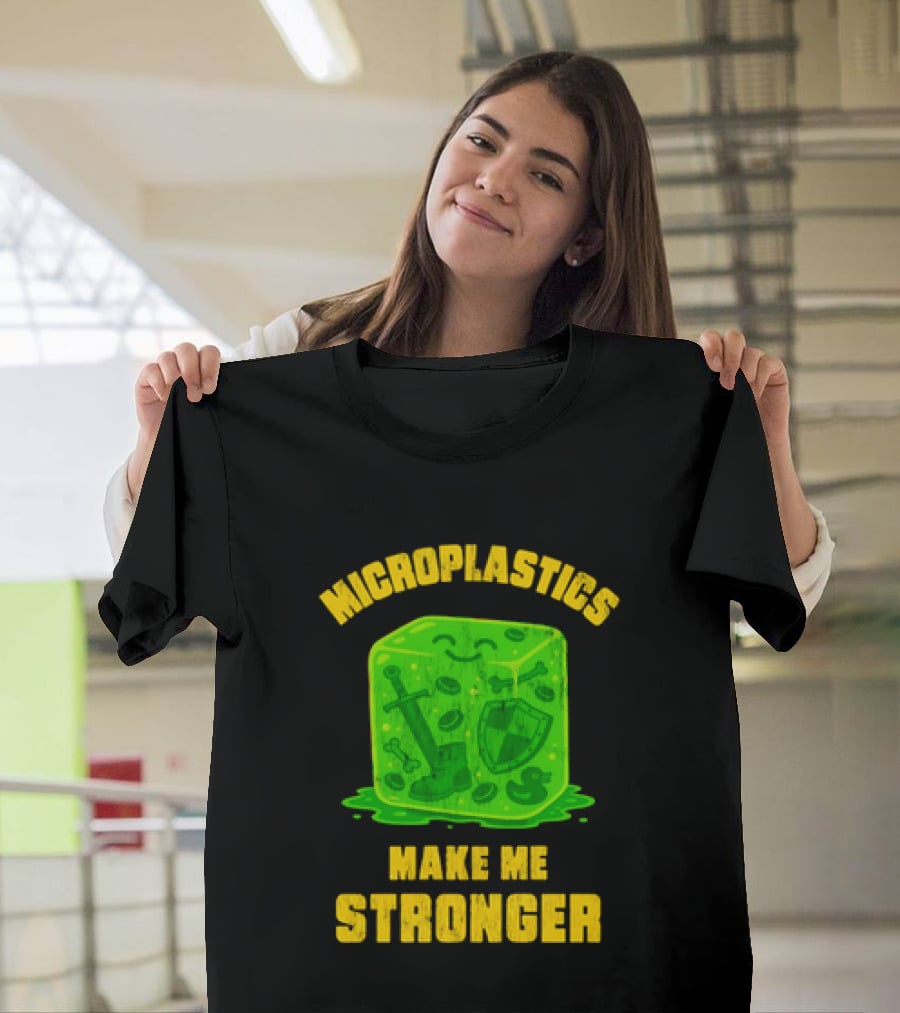 Microplastics Make Me Stronger Gelatinous Block Sword Shield Boot T-Shirt
