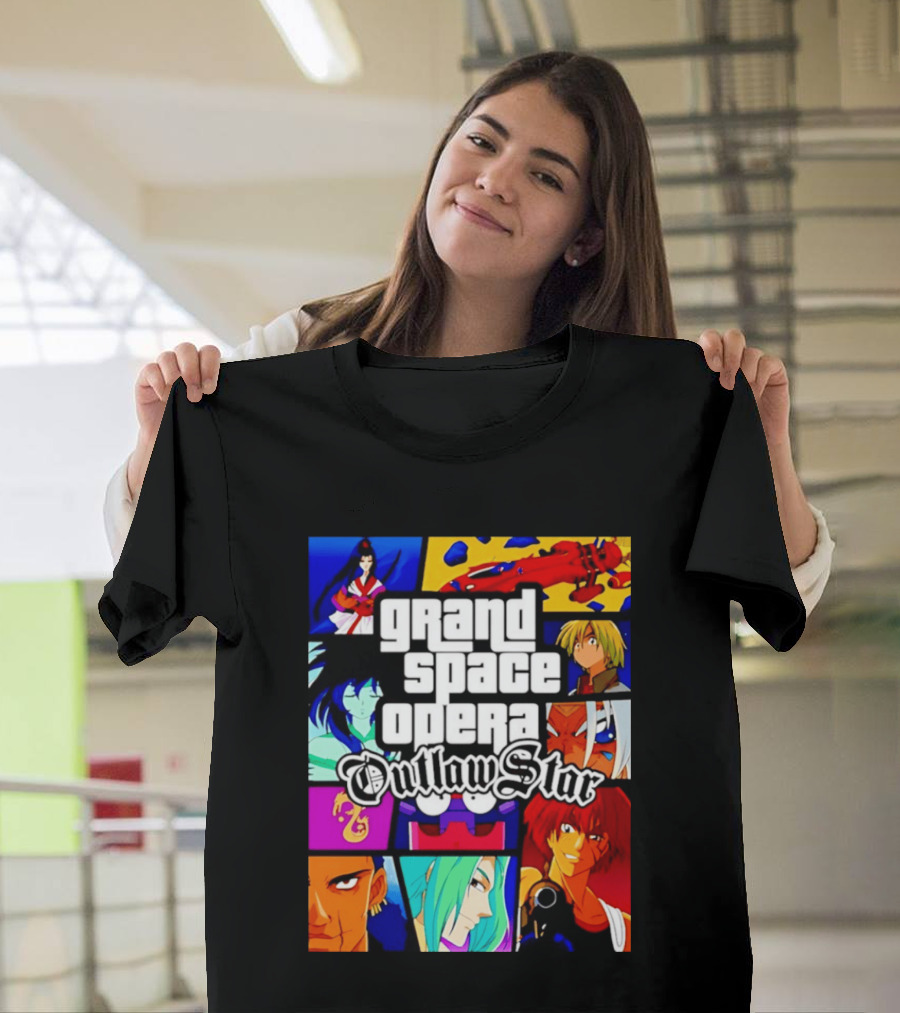 Grand Space Opera Outlaw Star Anime Characters Collage T-Shirt