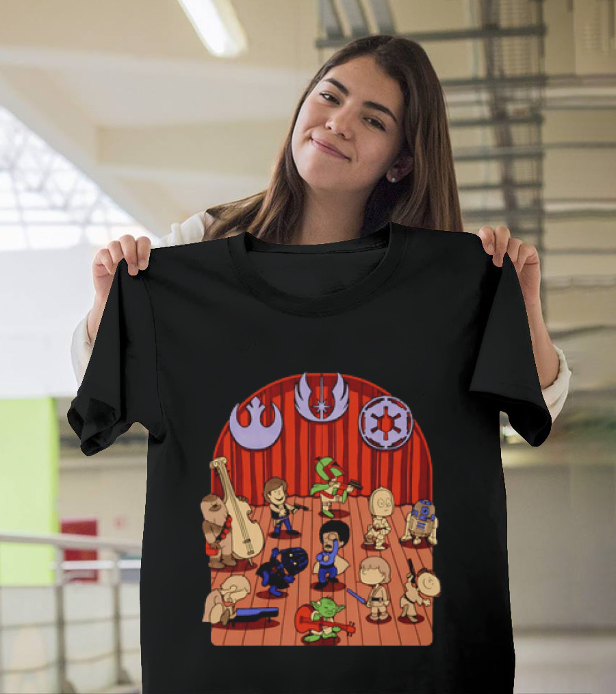 Star Wars Peanuts Characters Band With Iconic Symbols Mashup T-Shirt