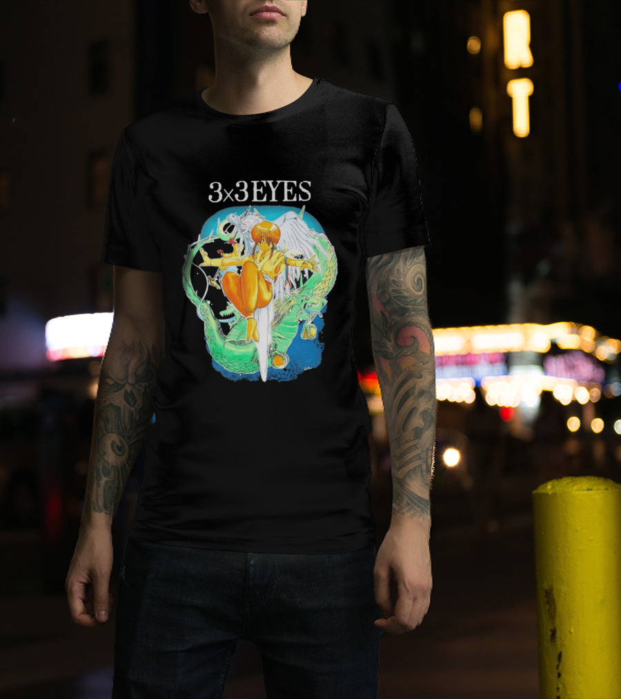 3×3 EYES Pai And Yakumo Winged Warrior Combat Scene T-Shirt