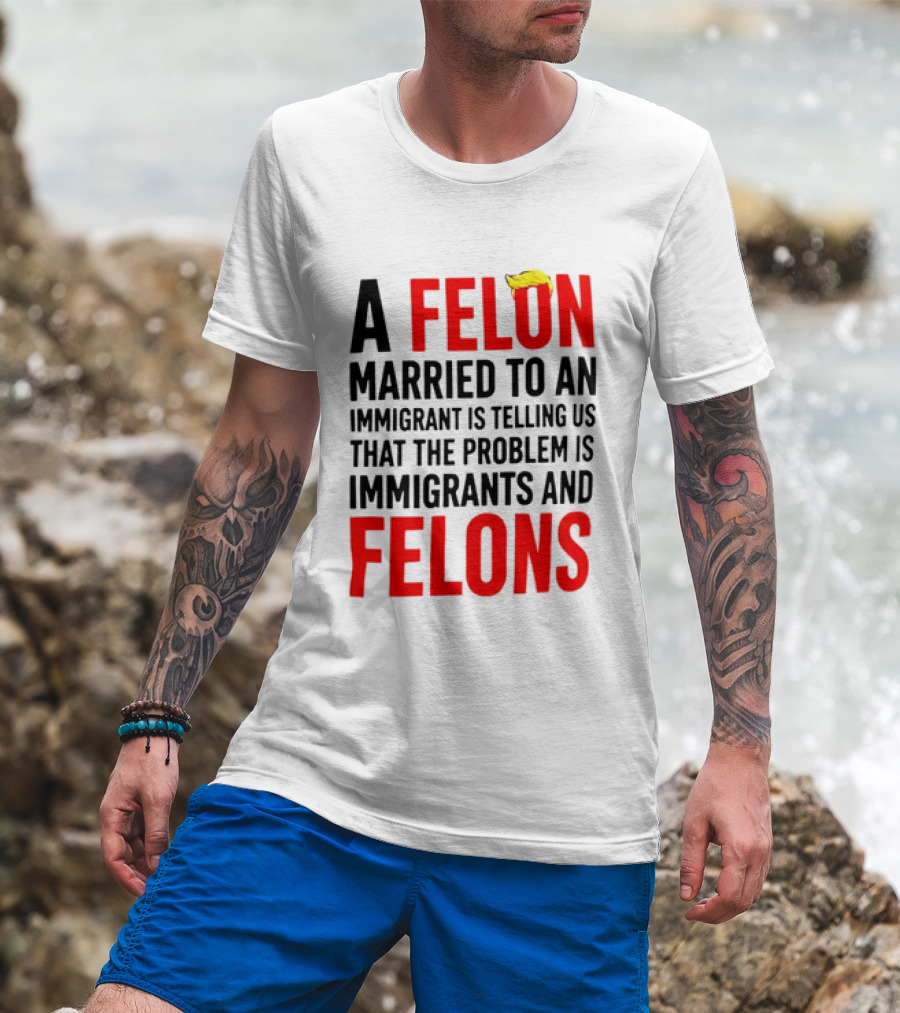 A Felon Married To An Immigrant Is Telling Us The Problem Is Immigrants And Felons T-Shirt