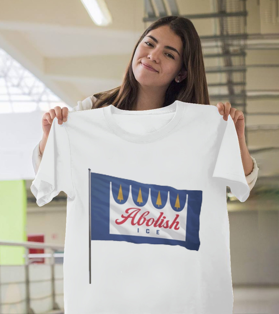 Abolish ICE Social Justice Flag With Crown Symbol For Immigration Reform T-Shirt