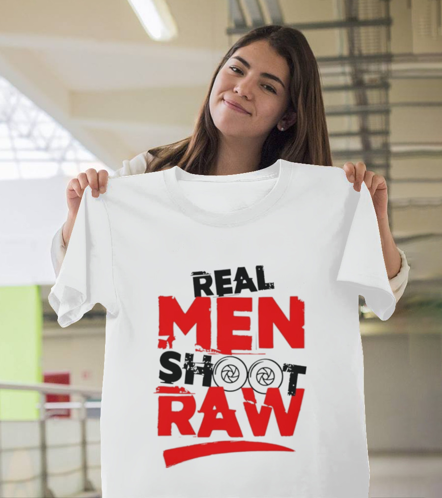 Real Men Shoot RAW Camera Shutter Aperture Photography T-Shirt