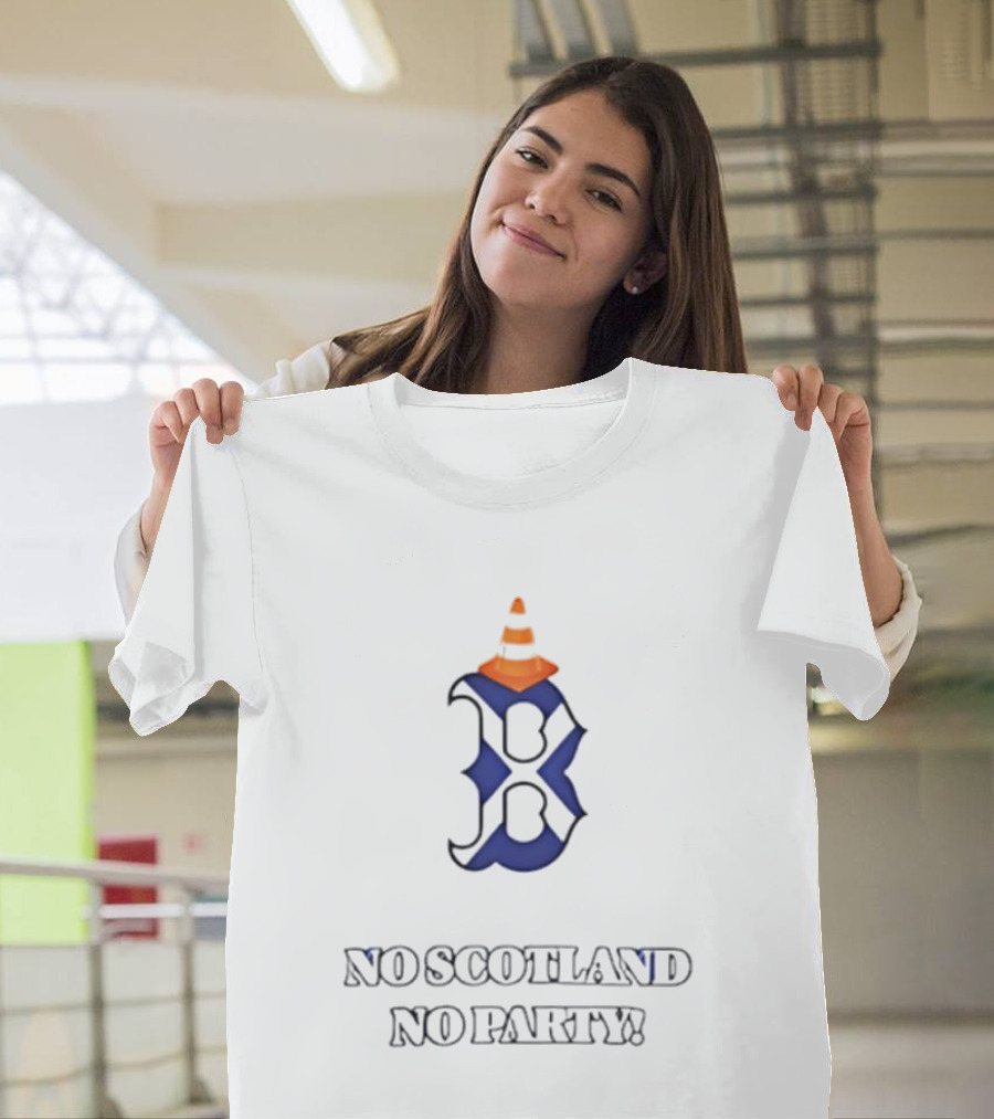 Scotland National Football Team Tartan B No Scotland No Party T-Shirt