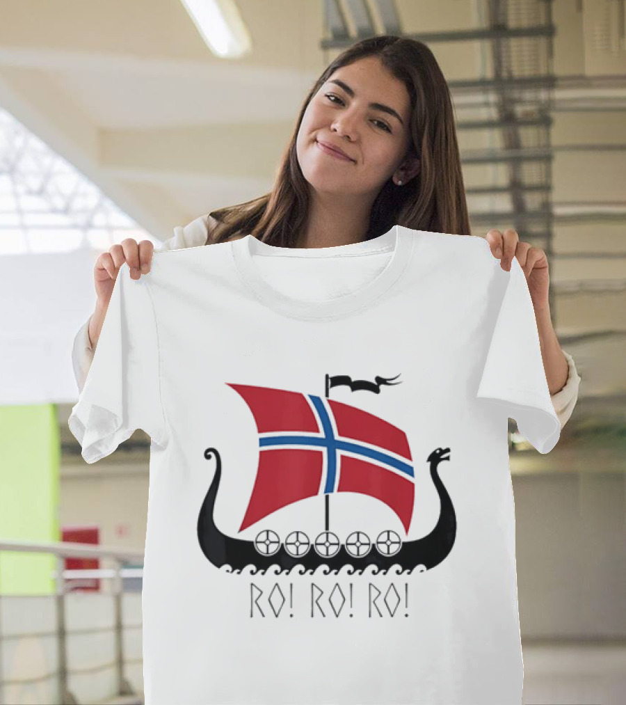 Viking Ship Norwegian Flag Ro Ro Ro T-Shirt