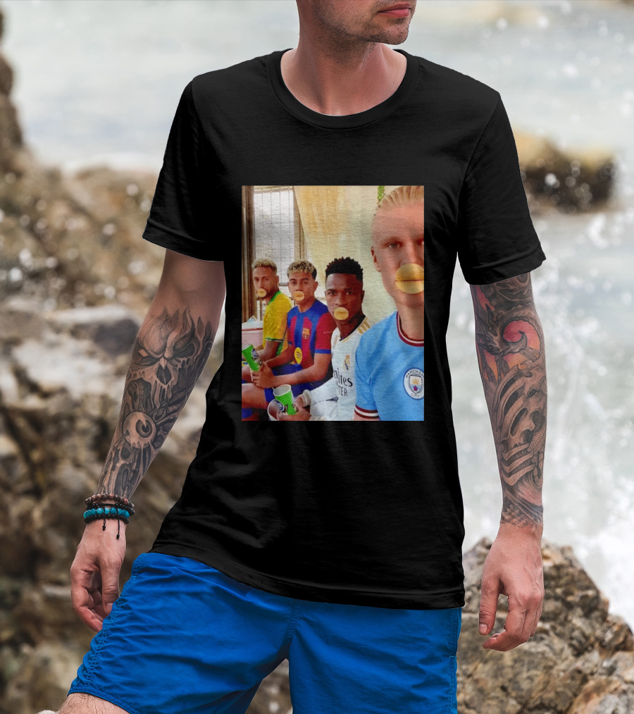 Neymar Vinicius Barcelona Real Madrid Manchester City Football Stars Chips T-Shirt