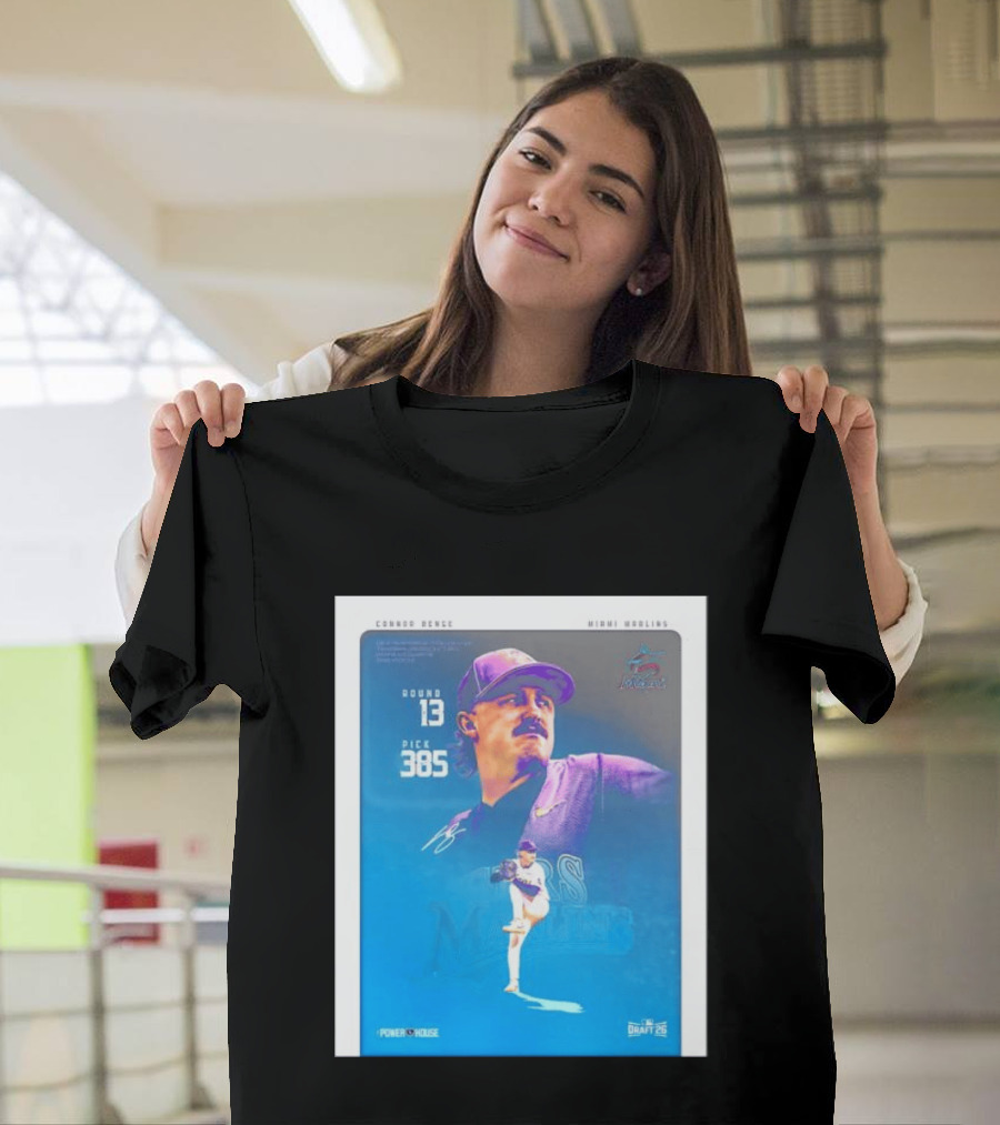 Connor Benge Miami Marlins Round 13 Pick 385 Draft 26 T-Shirt