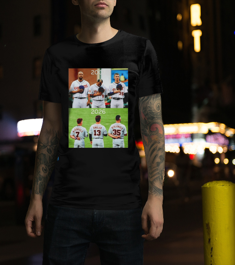 Detroit Tigers 2007 2026 McGonigle Dingler Verlander Comparison T-Shirt