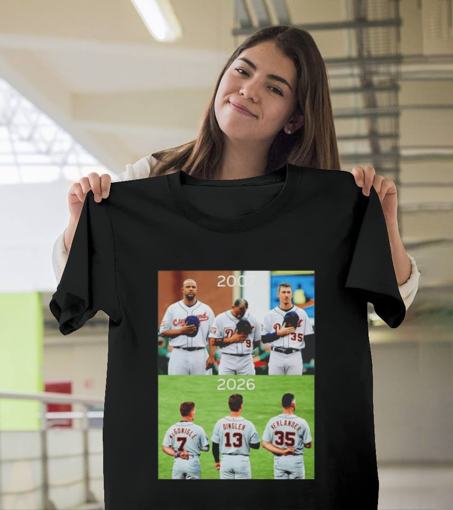 Detroit Tigers 2007 2026 McGonigle Dingler Verlander Comparison T-Shirt
