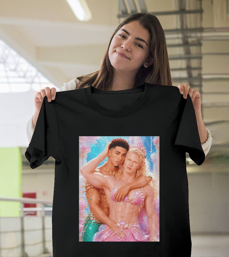 Mermaid Fantasy With Erling Haaland And Jude Bellingham T-Shirt