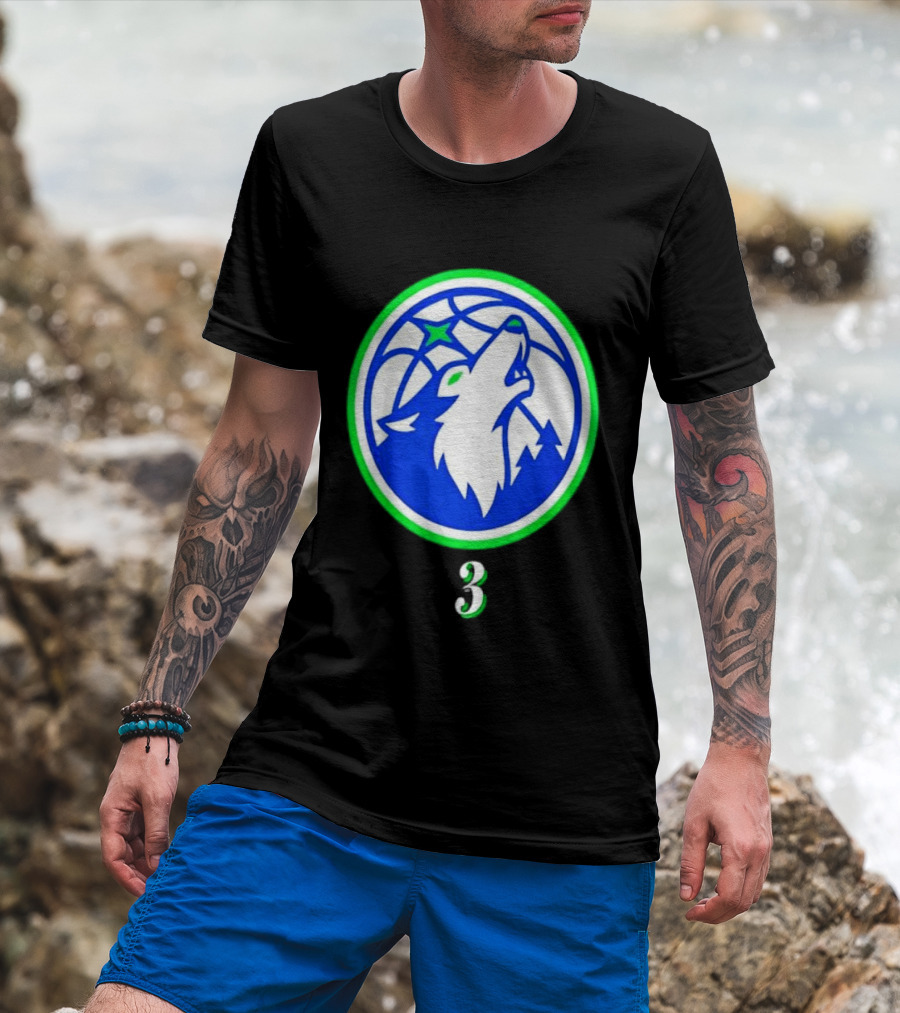 Jaden McDaniels Minnesota Timberwolves 3 Wolf Basketball T-Shirt
