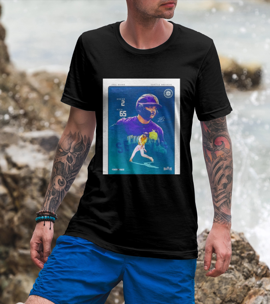 Jake Brown Seattle Mariners Round 2 Pick 65 Draft 26 Powerhouse T-Shirt