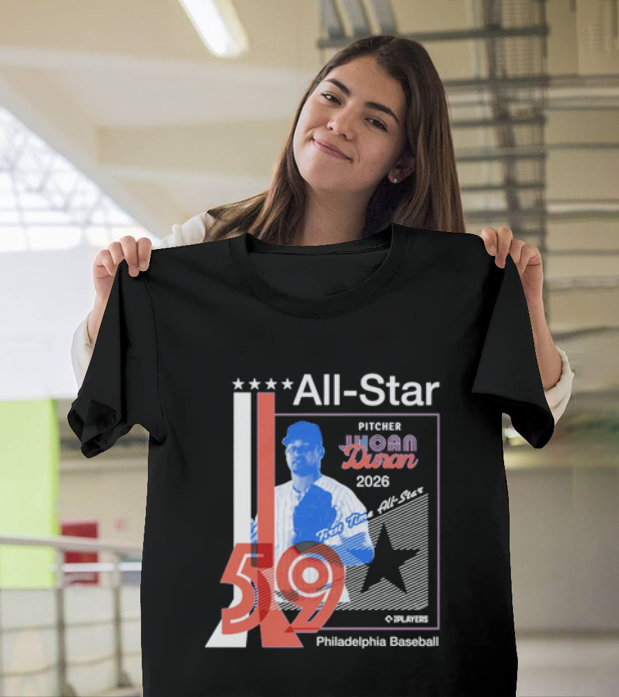 All Star Pitcher Jhoan Duran 2026 First Time Star 59 Philadelphia Baseball T-Shirt