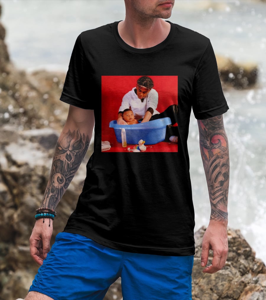 Mbappé Yamal Bath Time Meme With Baby In Blue Tub And Duck T-Shirt