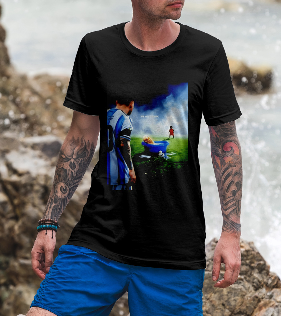 Messi X Lamine Yamal We Meet Again Argentina Spain Meme Football Scene T-Shirt