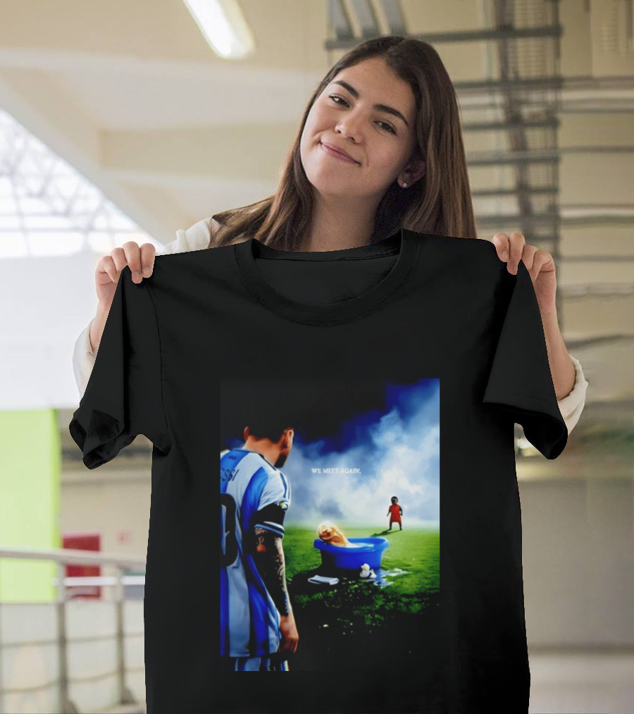 Messi X Lamine Yamal We Meet Again Argentina Spain Meme Football Scene T-Shirt