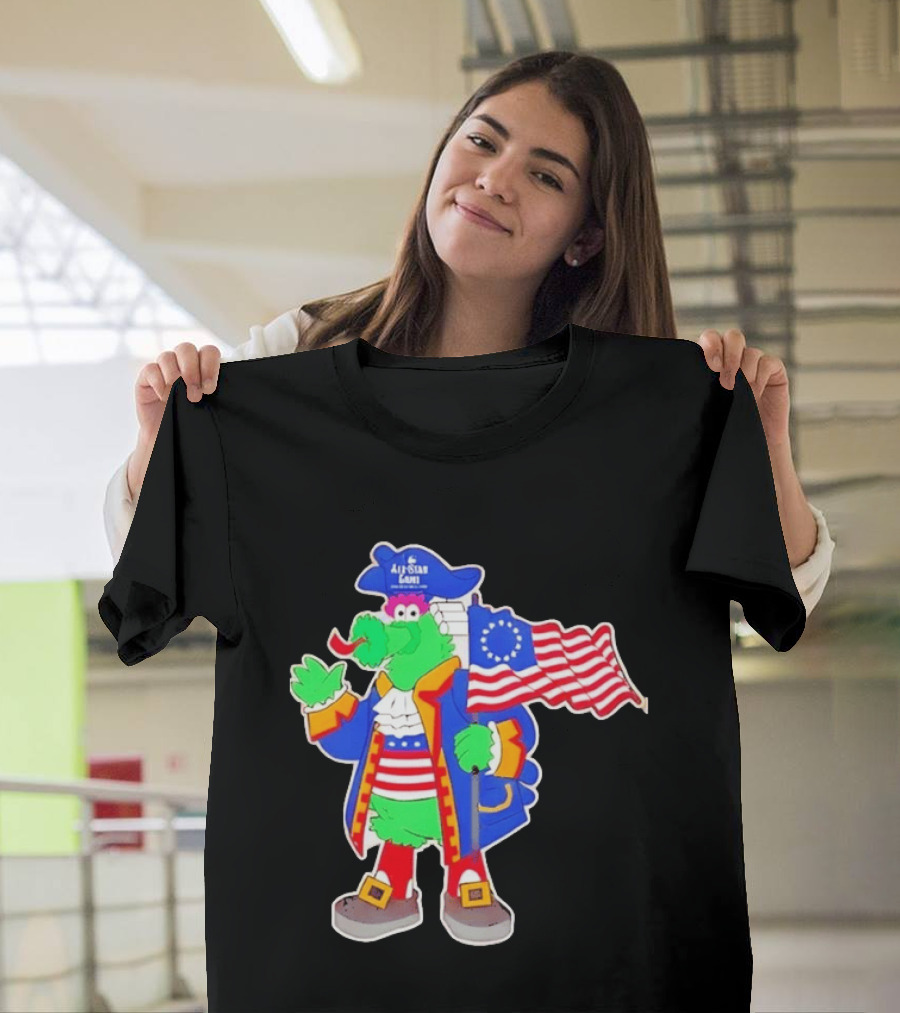 Phillie Phanatic Patriotic 2026 All Star Game Philadelphia Phillies American Flag MLB T-Shirt