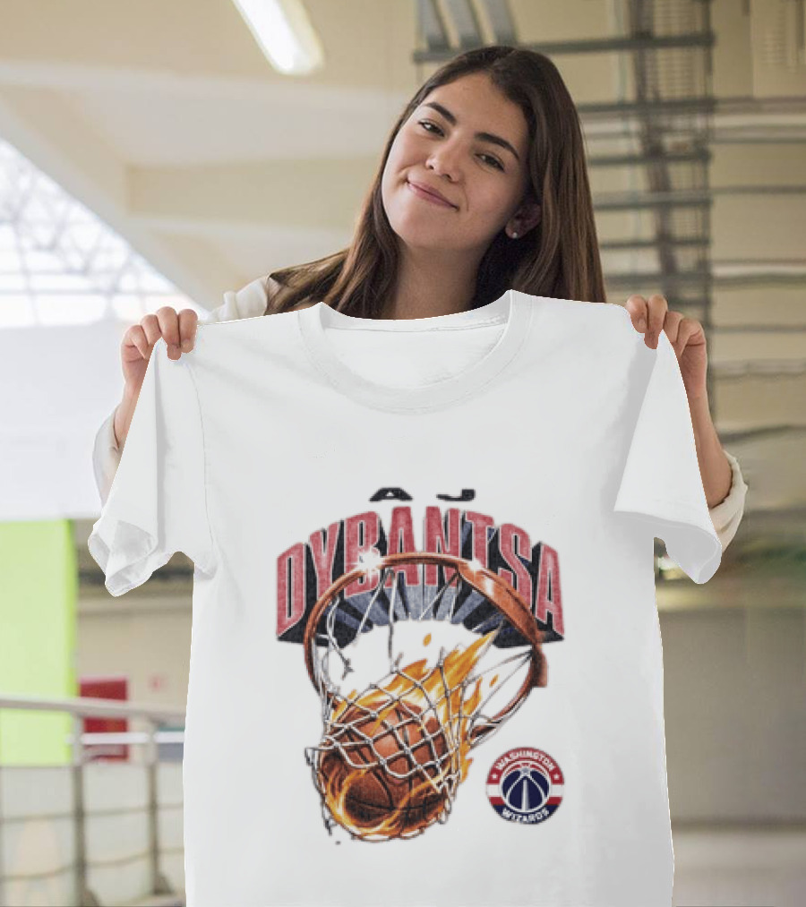 Dybantsa Washington Wizards Basketball Hoop On Fire T-Shirt