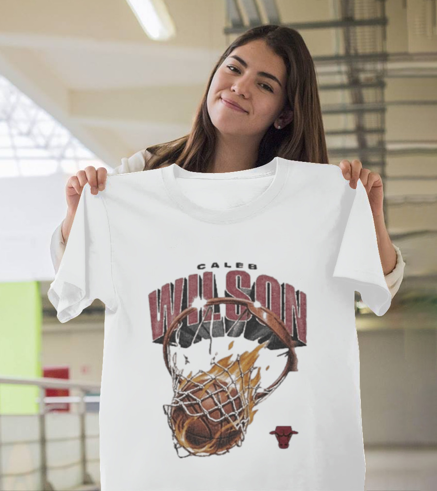 Caleb Wilson Chicago Bulls Basketball On Fire T-Shirt