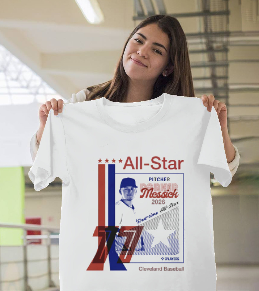Cleveland Guardians Parker Messick First Time All Star 2026 Pitcher Three Stars T-Shirt