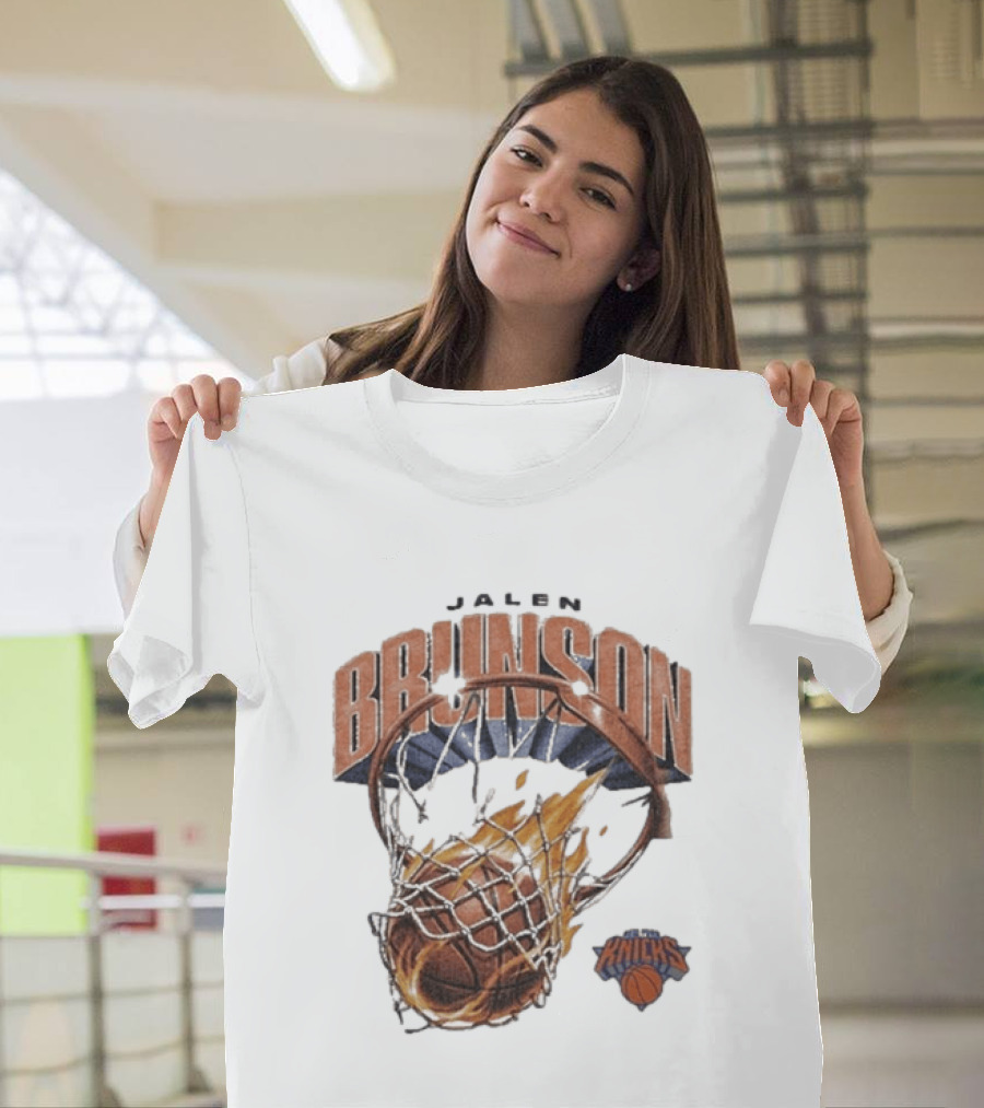 Jalen Brunson New York Knicks Basketball On Fire T-Shirt