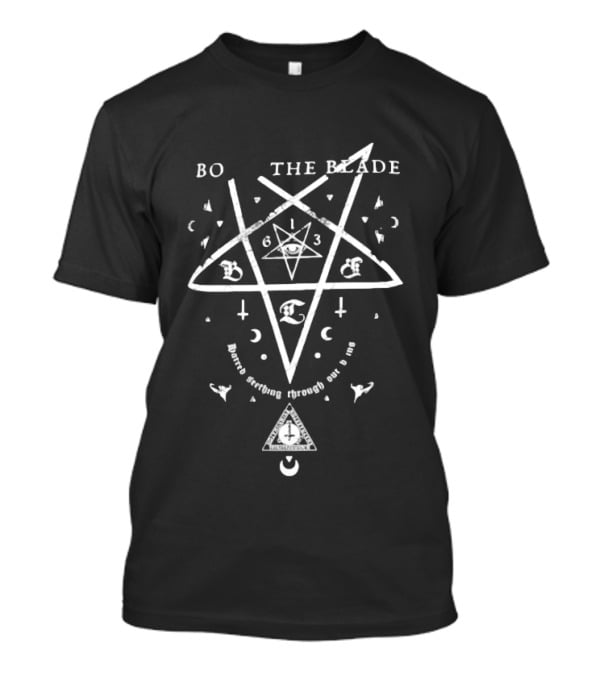 BO The Blade Pentagram Symbols Phrase Running Through Our Veins T-Shirt