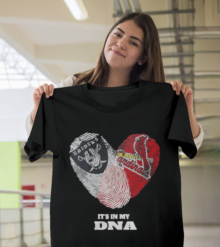 Las Vegas Raiders Washington Commanders It's In My DNA Fingerprint Heart T-Shirt
