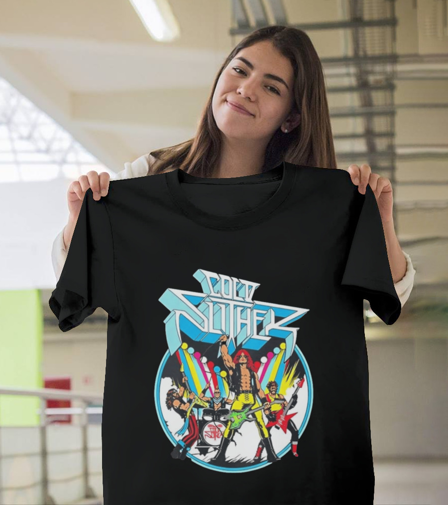 Cold Slither Band Members Rocking Live Performance Retro Vibes T-Shirt