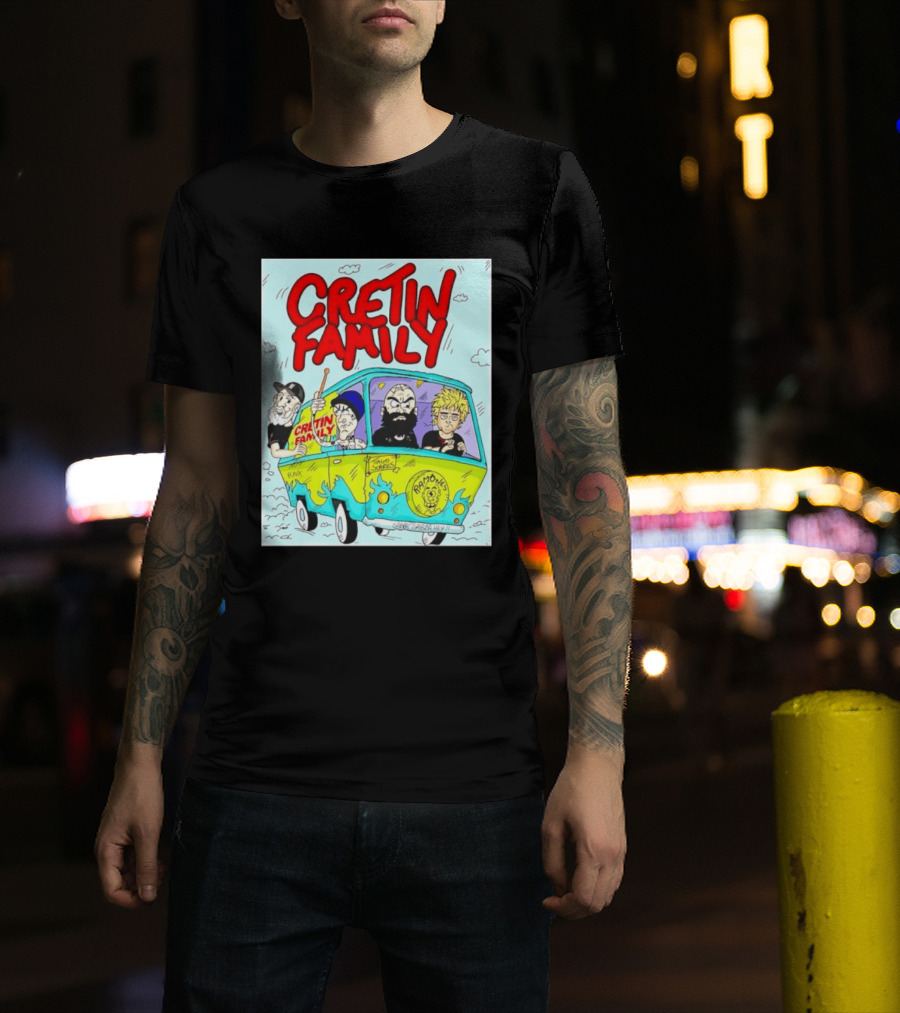Cretin Family Punk Ramones Gabba Gabba Hey Van Cartoon T-Shirt