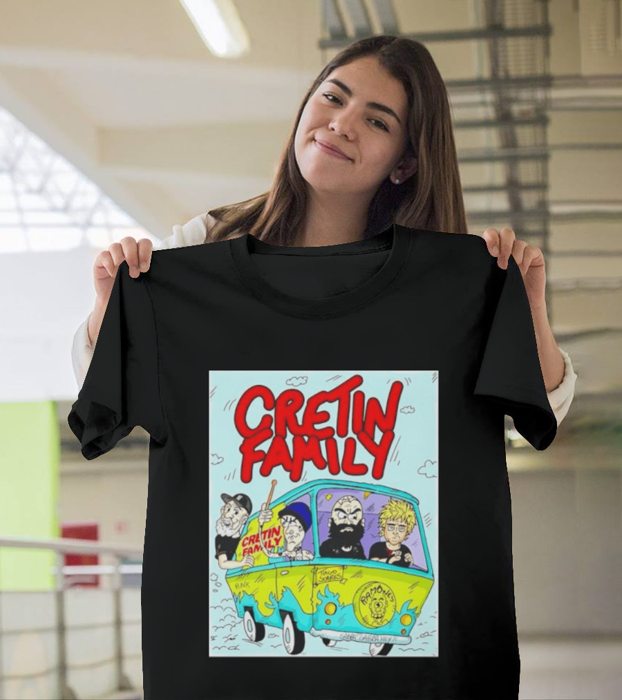 Cretin Family Punk Ramones Gabba Gabba Hey Van Cartoon T-Shirt