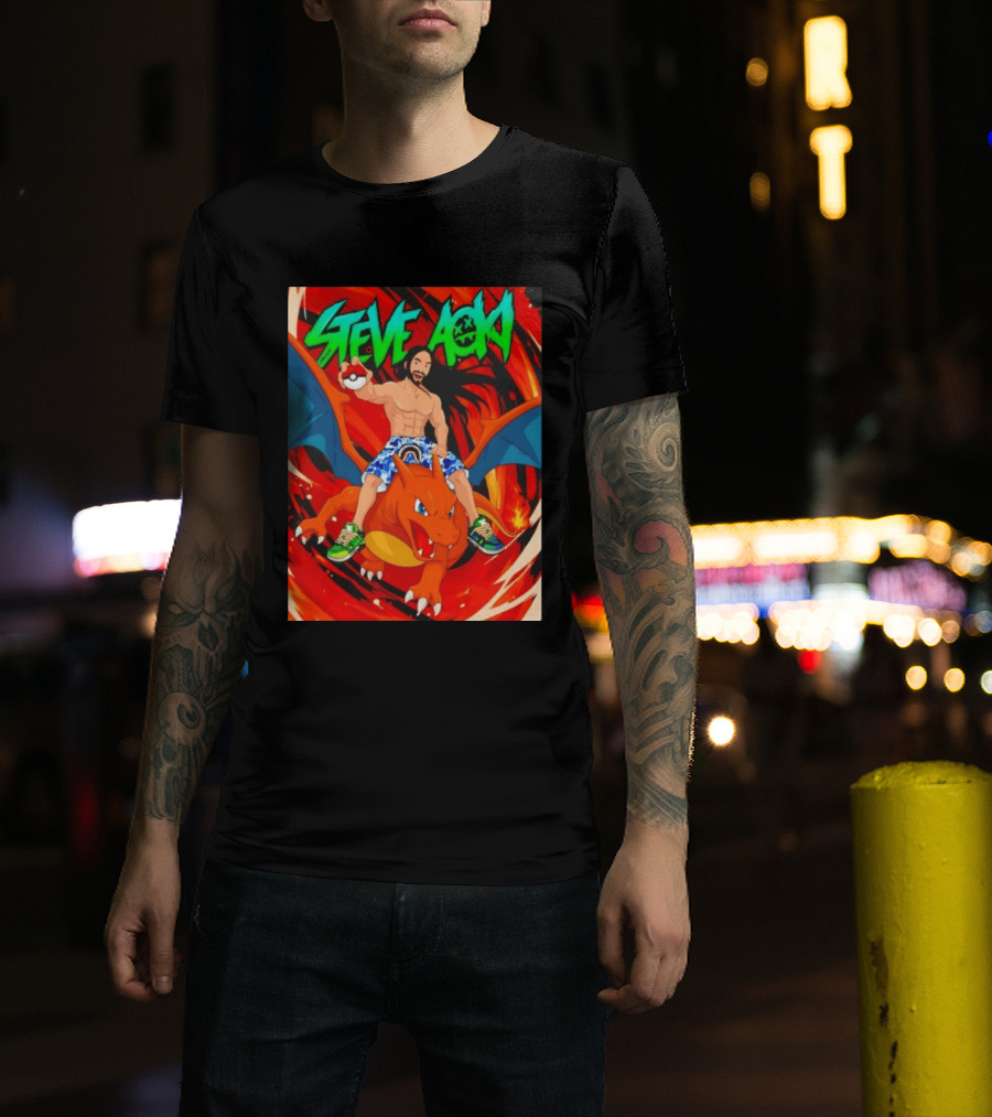 Steve Aoki Pokémon Charizard Adventure T-Shirt