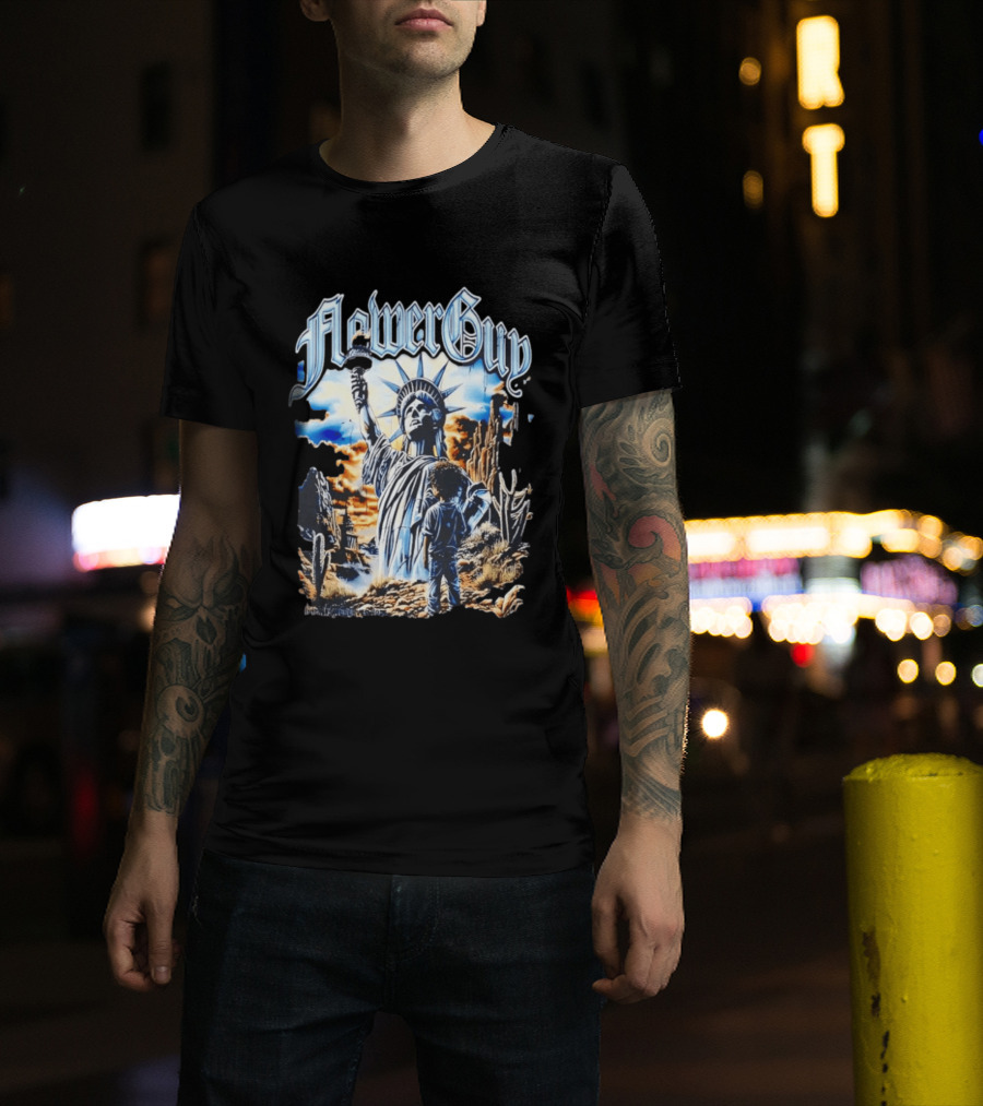 FlowerGuy Statue Of Liberty And Child In Desert Scene T-Shirt