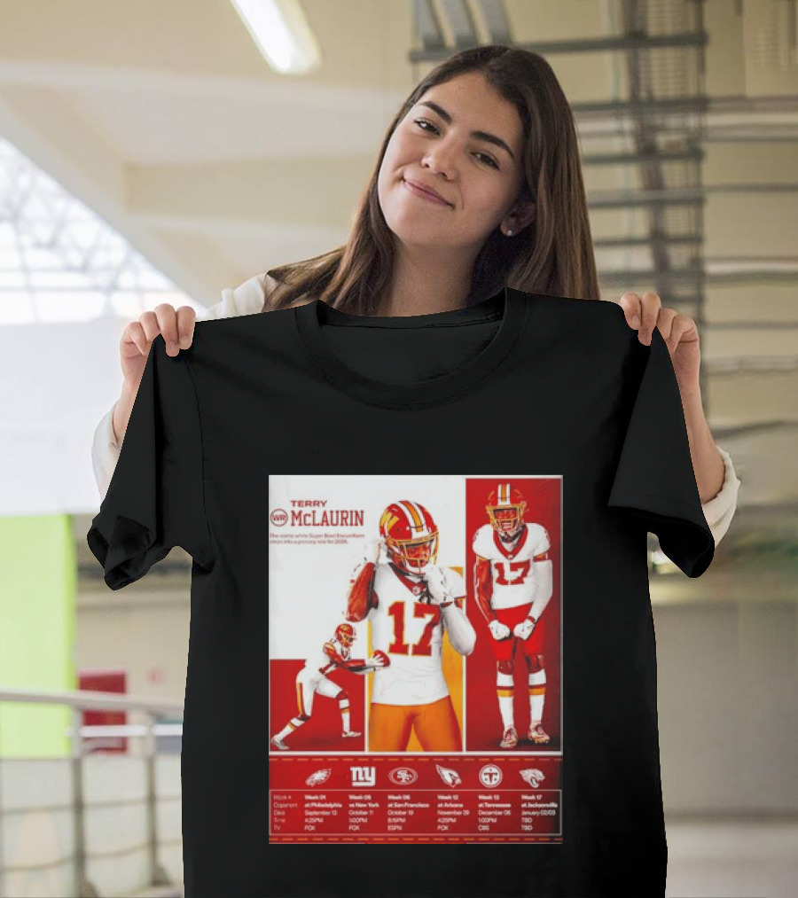 Terry McLaurin Washington Commanders 2026 Schedule NFL Football 17 Jersey Fan Gear T-Shirt