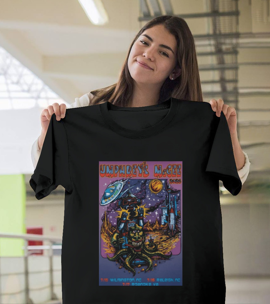 Umphrey's McGee 2026 Tour Wilmington NC July Alien Space Adventure T-Shirt